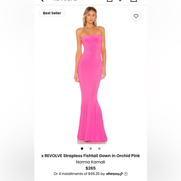 Norma Kamali x Revolve Strapless Fishtail Gown, Pink, Size Small - Picture 1 of 4